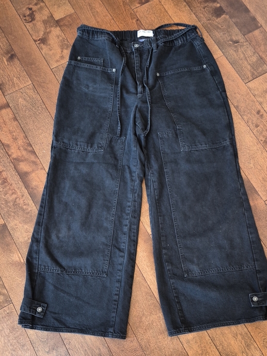 We The Free Denim - We The Free Washed Black Wide-Leg Utility Pants Size 32